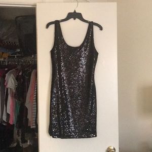 Black sequin party dress